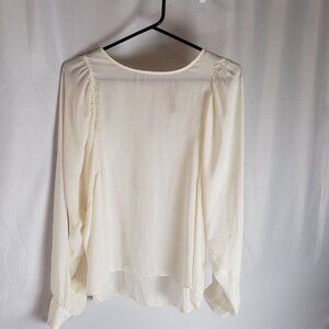 Dolan Left Coast Collection Womens Long Sleeve Blouse Cream Polyester Size M